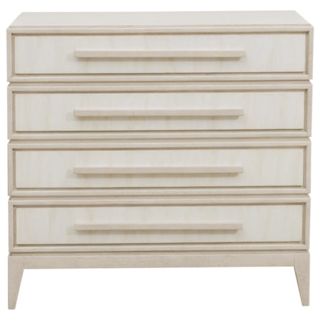 Transitional 4-Drawer Bachelor's Chest with Felt Lined Top Drawer