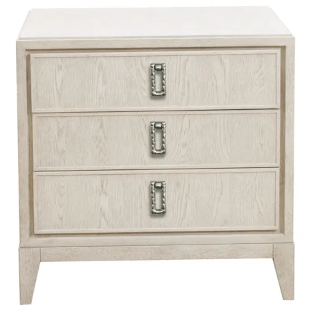 Transitional 3-Drawer Nightstand with USB Charging Port