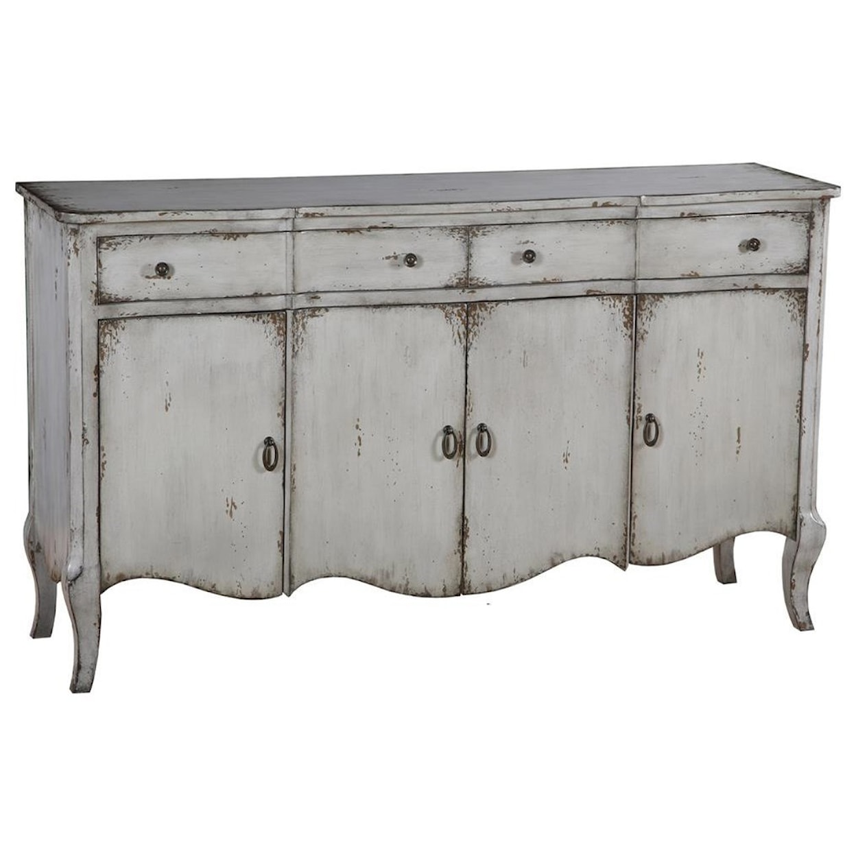 Accentrics Home Small Space 4 Door Grey Credenza