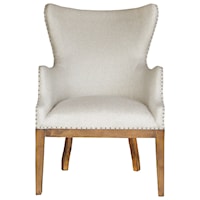 Curved Back Arm Chair with Nailhead Trim