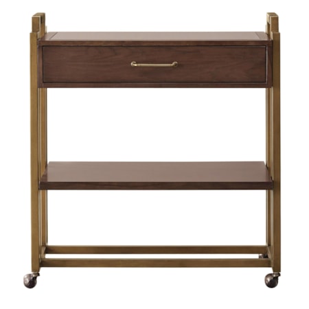 Mid-Century Modern Serving Cart w/ Casters