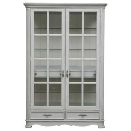 Traditional Curio Cabinet with Adjustable Shelving and LED Lights
