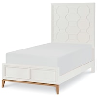 Twin Panel Bed with Gold Accent