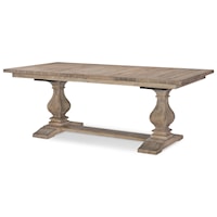 Traditional Trestle Table with 2 Leaves