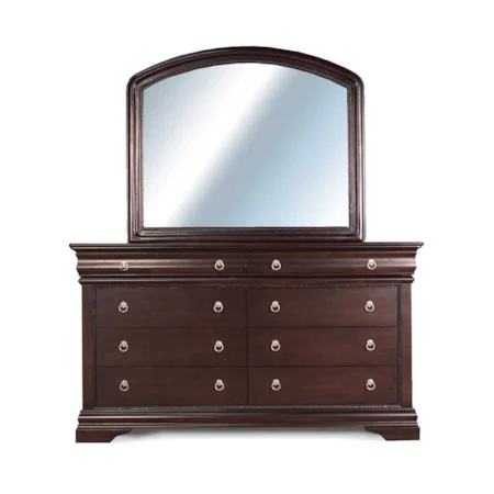 Eight Drawer Dresser and Landscape Mirror Combo