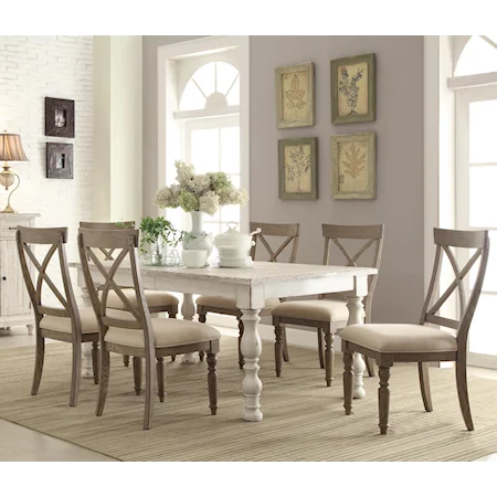 7 Piece Farmhouse Dining Set