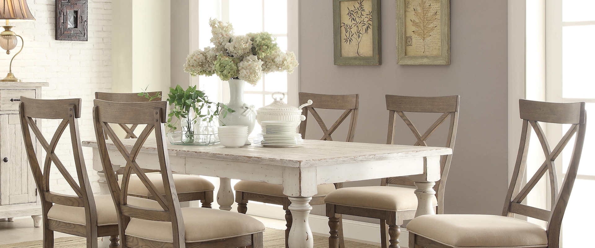 7 Piece Farmhouse Dining Set