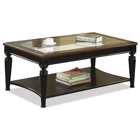 Two Tone Coffee Table with Glass Insert