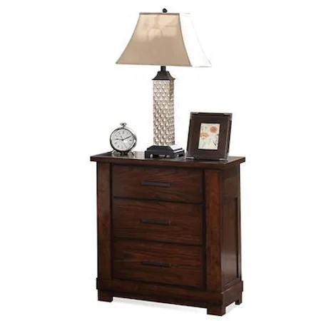 3-Drawer Nightstand w/ Electric Outlet Bar