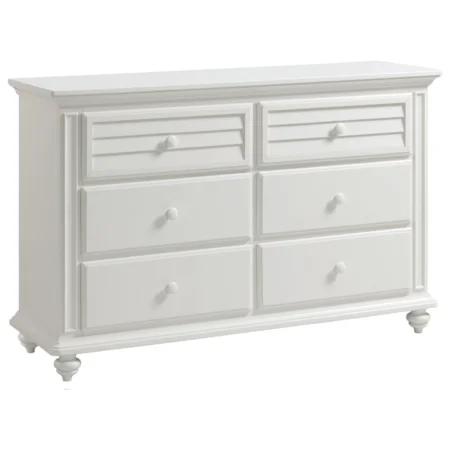Cottage 6-Drawer Dresser with Shutter Details