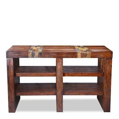 Console Table with Two Adjustable Shelves and Two Fixed Shelves