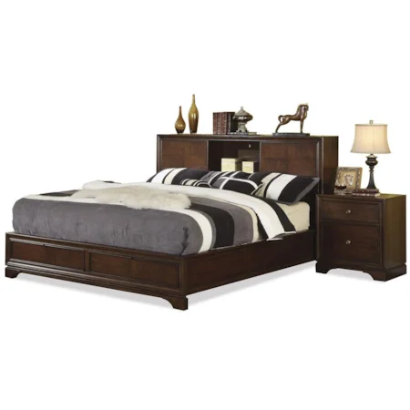 King Storage Bed with Two Footboard Drawers