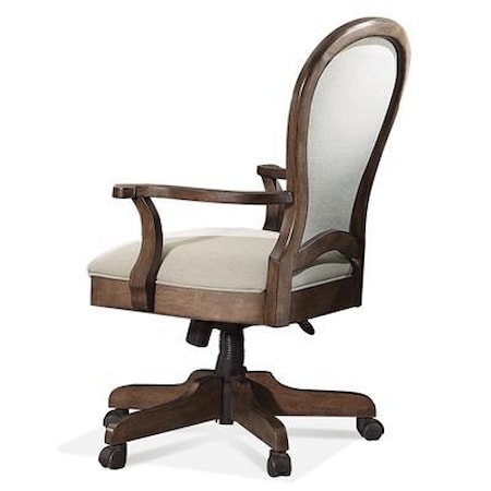 Round Back Upholstered Desk Chair