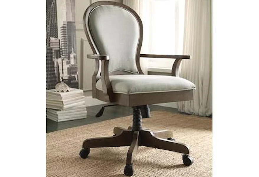 Belmeade Scroll Back Upholstered Desk Chair by Riverside Furniture at Janeen's Furniture Gallery