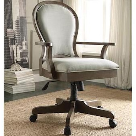 Scroll Back Upholstered Desk Chair