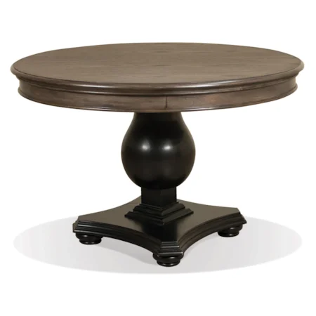 Round Extension Dining Table w/ Pedestal Base