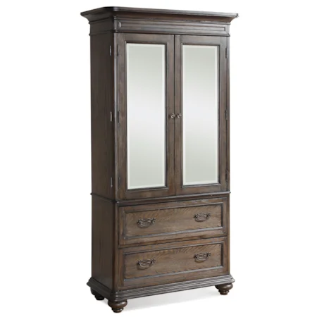 Two Door Armoire w/ Mirror Paneling