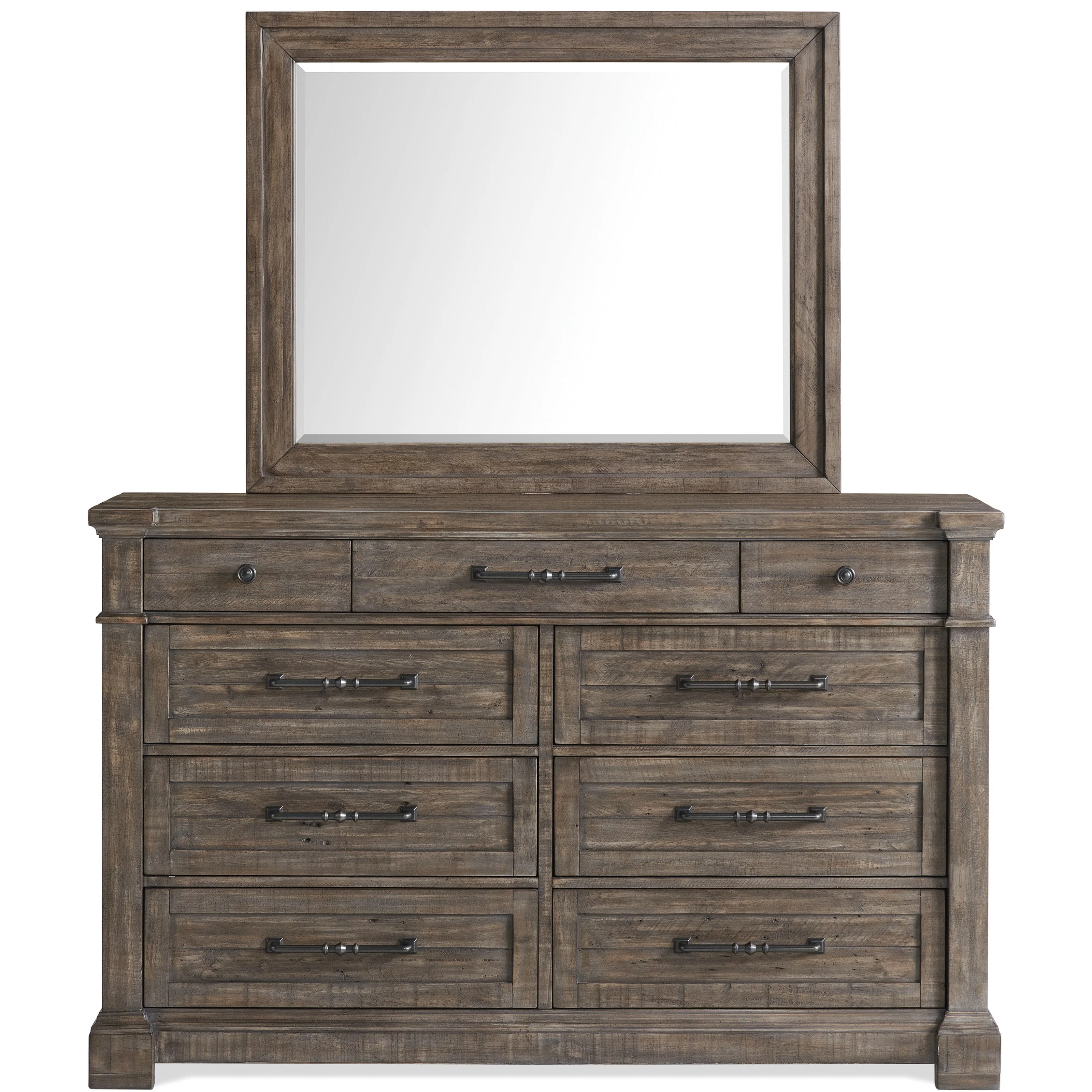 Riverside Furniture Bradford 46661x1+46660x1 Rustic Traditional Dresser