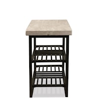 Petite Chairside Table w/ Travertine Top