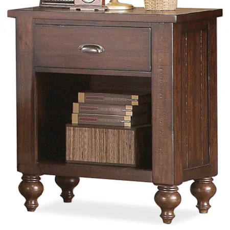 1-Drawer Night Stand with Open Bottom Section