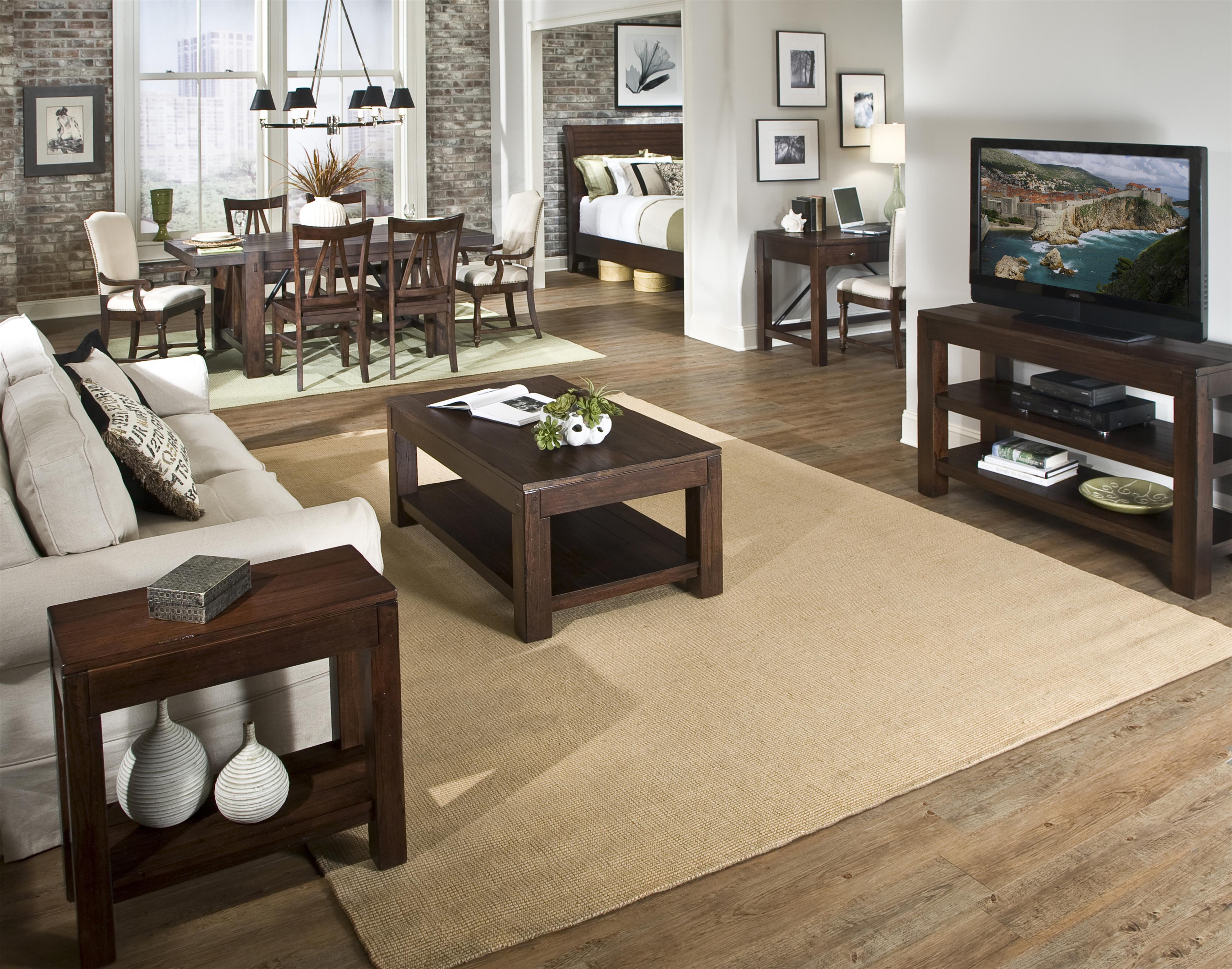 Riverside Furniture Castlewood 33513 Chairside Table with Fixed Lower