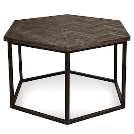 Hexagon Coffee Table w/ Metal Base