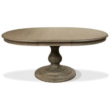 Round Pedestal Dining Table with 18" Leaf