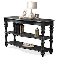 Two Shelf Console Table with Turned Legs