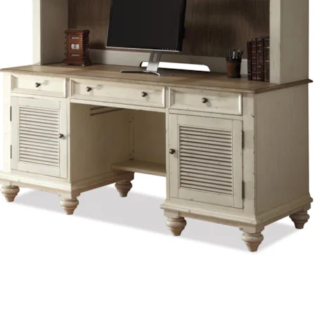 Shutter Door Credenza Desk with 2 Doors