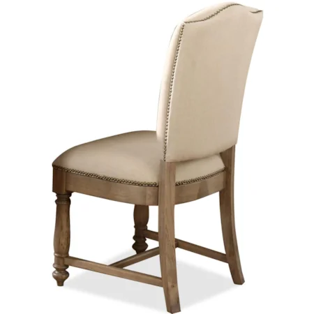 Upholstered Side Chair with Hammered Nail Head Trim