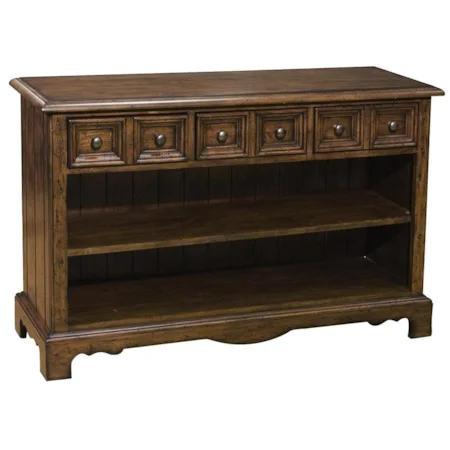 Traditional 3 Drawer 2 Shelf Console Table