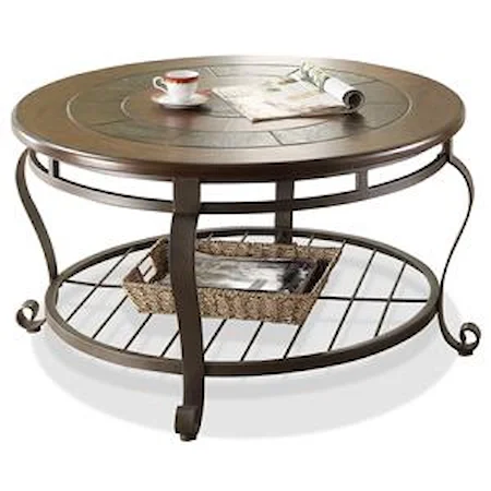 Round Coffee Table w/ Shelf