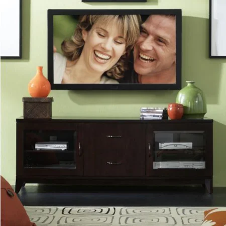 Contemporary 60 Inch TV Console with Game Drawer