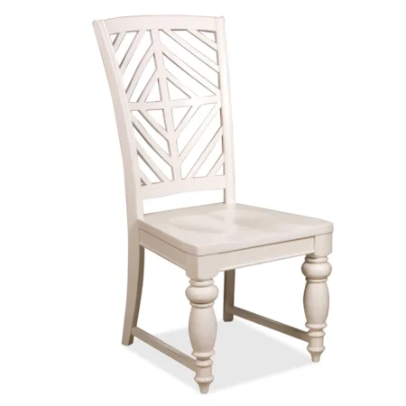 Set of 2 Lattice Back Dining Side Chairs