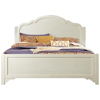 Cottage King Arched Bed with Decorative Hand-Chiseled Headboard