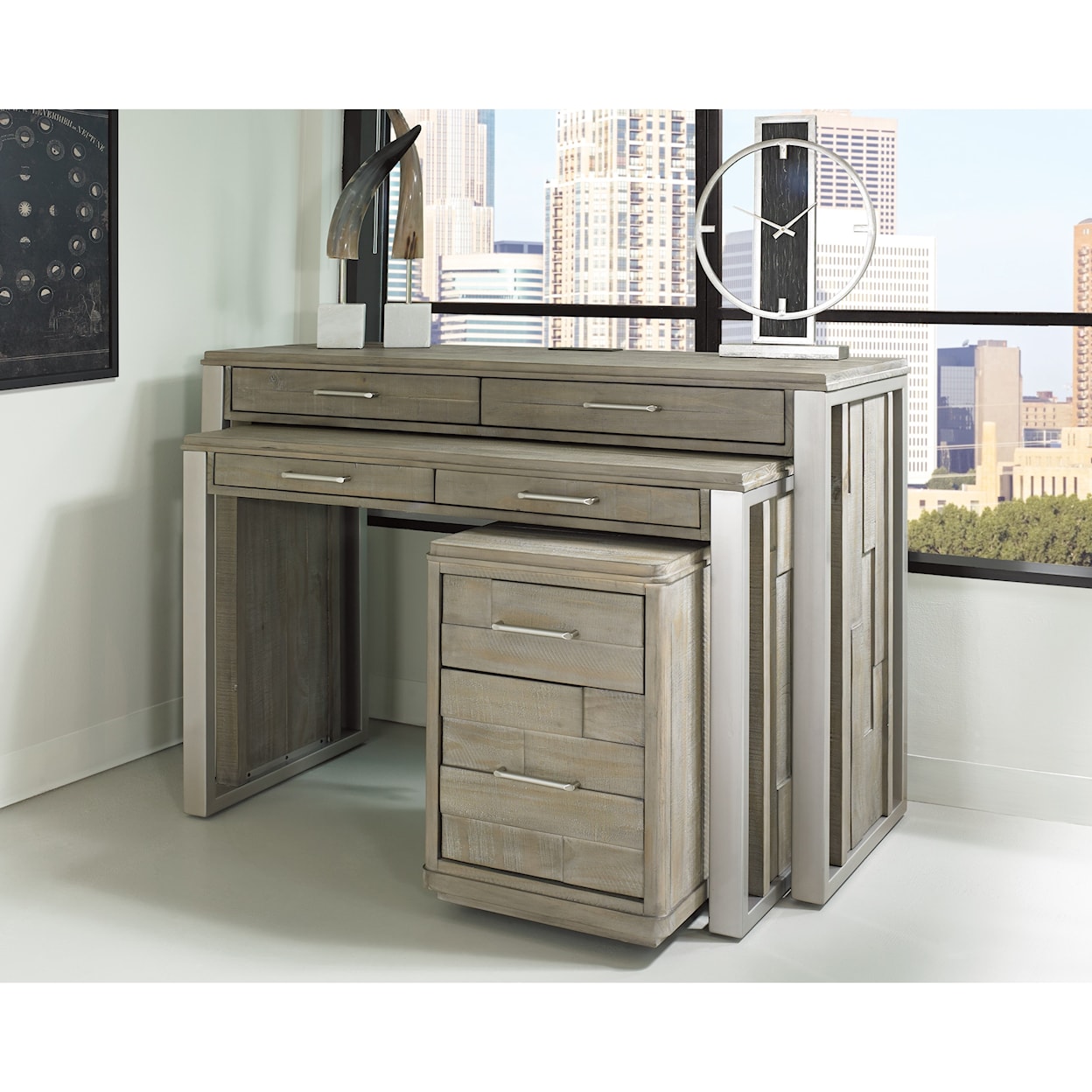 Riverside Furniture Intrigue Three-Piece Nesting Desk