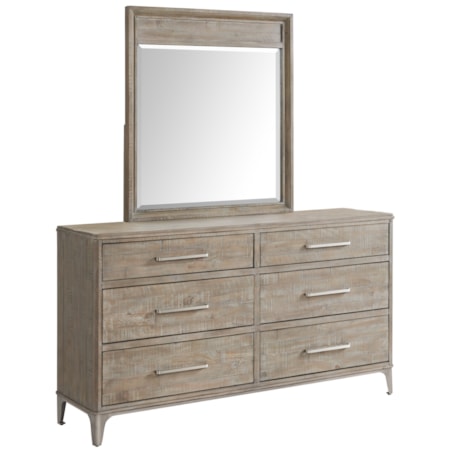Dresser and Mirror Set