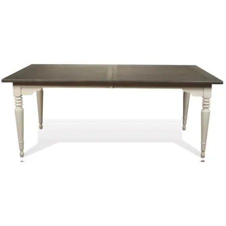 Rectangle Leg Dining Table in Two-Tone Finish
