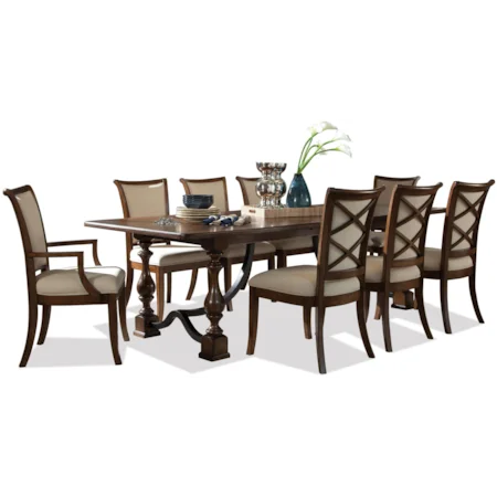9 Piece Rectangular Table & XX Chair Set