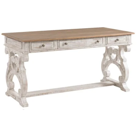 Farmhouse Writing Desk with Felt-Lined Drawers