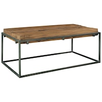 Industrial Rectangle Coffee Table with Reclaimed Wood Top