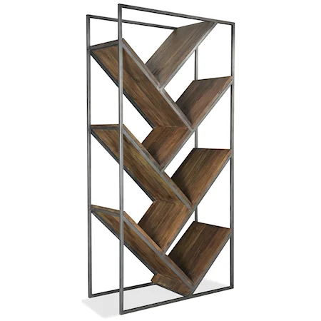 Industrial Étagère with Angled Shelves