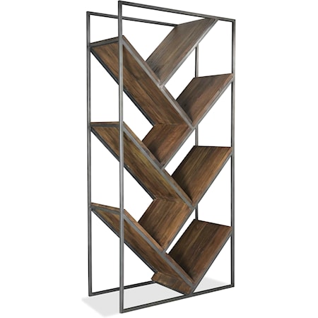 Industrial Étagère with Angled Shelves