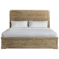 Rustic King Platform Bed with Negative Space Headboard