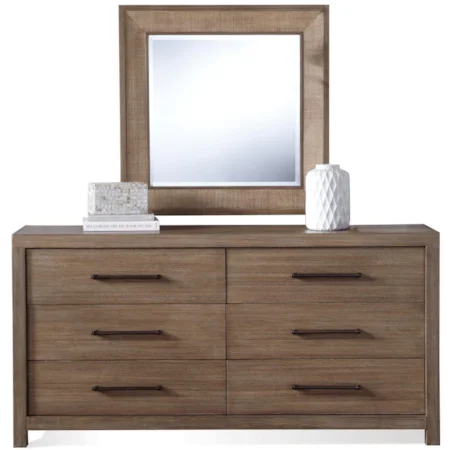 6 Drawer Dresser and Accent Mirror Combo