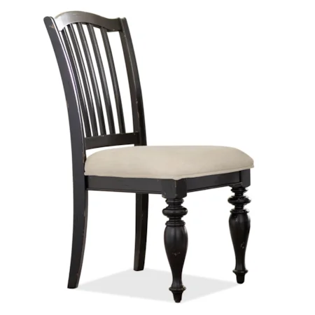 Upholstered Dining Side Chair with Slat Back