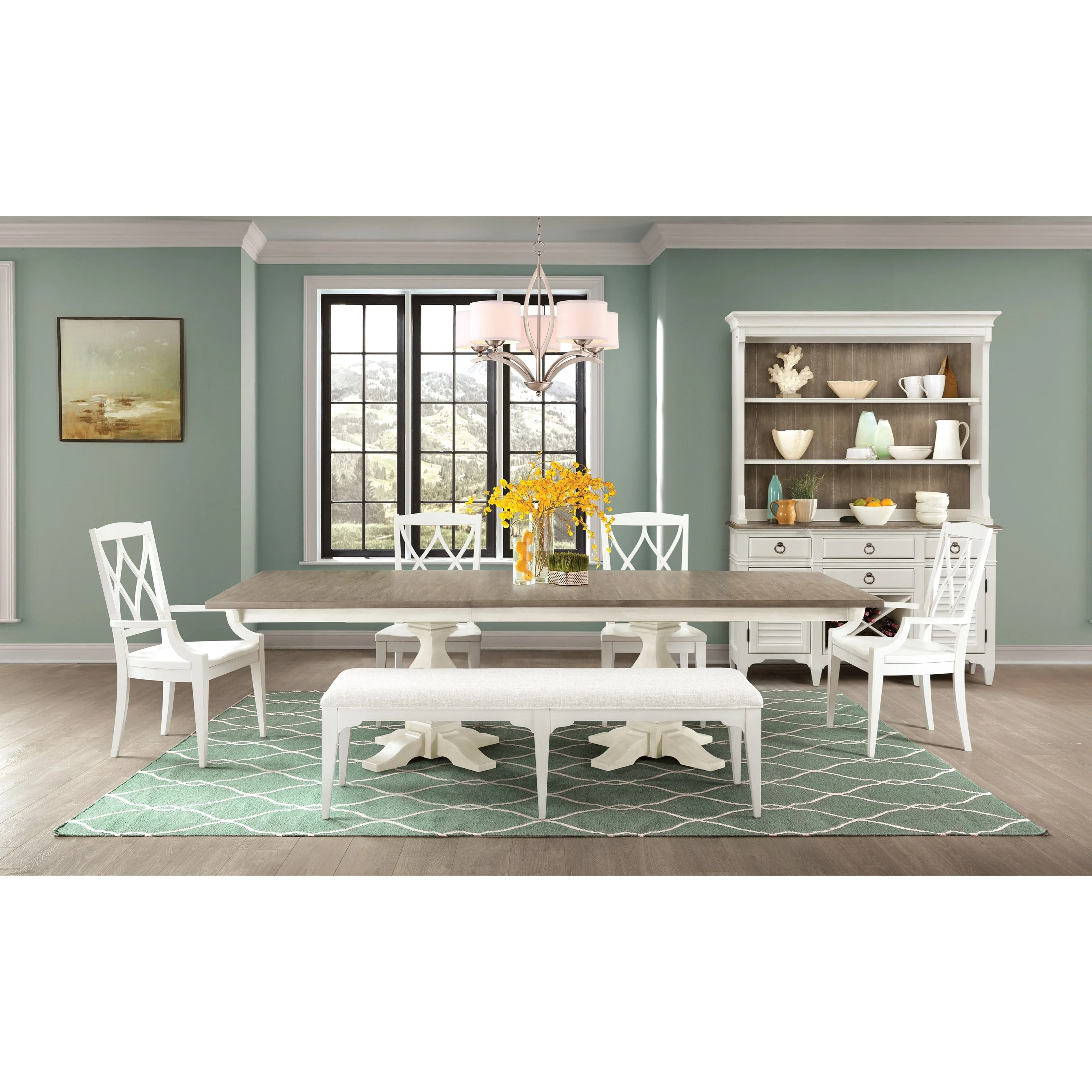 Riverside Furniture Myra 9940515 Rectangle Dining Table with Double ...
