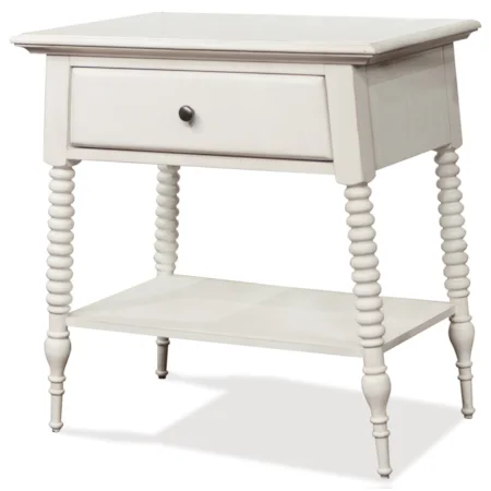 1-Drawer Nightstand with Uniquely Turned Legs