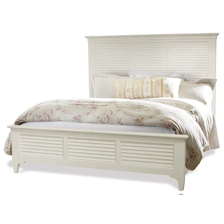 Transitional Queen Louver Bed