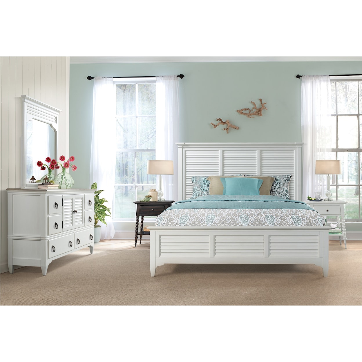 Riverside Furniture Myra Queen Louver Bed